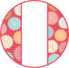 菊の花のフレーム─ピンク、丸