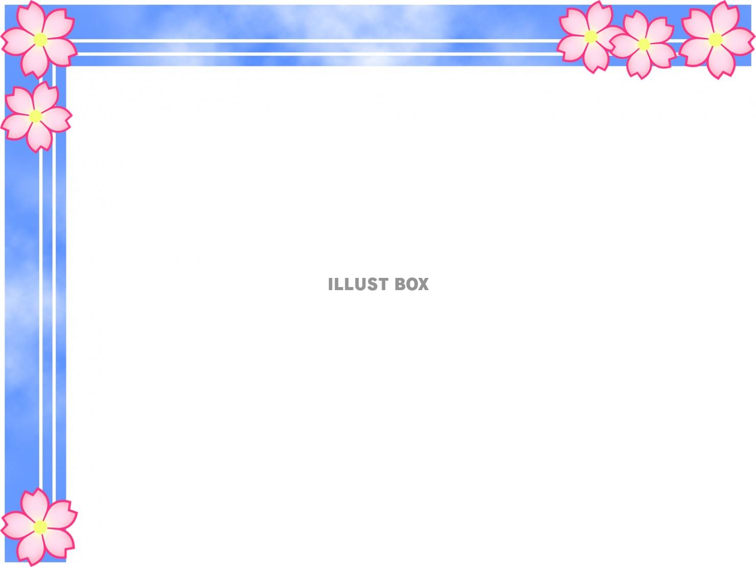桜の花フレームシンプル飾り枠素材イラスト