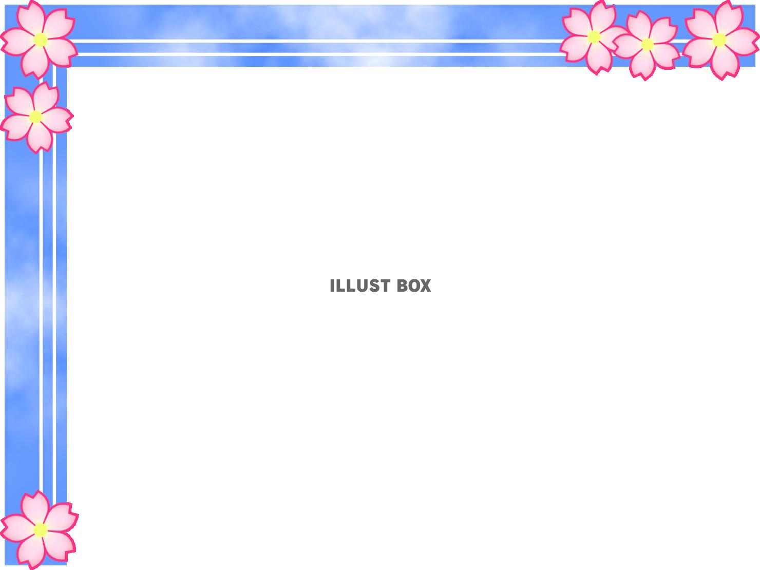 桜の花フレームシンプル飾り枠素材イラスト。透過 png