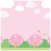 正方形フレーム　春　桜並木