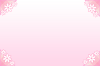 三角コーナーの花フレーム：ピンク