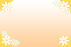 三角コーナーの草花フレーム：オレンジ