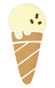 アイスクリームのイラスト（バニラ）