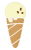 アイスクリームのイラスト（バニラ）