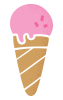 アイスクリームのイラスト（ストロベリー）