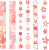 水彩の桜の飾り罫─縦