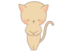 お辞儀をする猫のイラスト　線あり