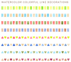 水彩タッチのライン素材