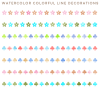 水彩タッチのライン素材