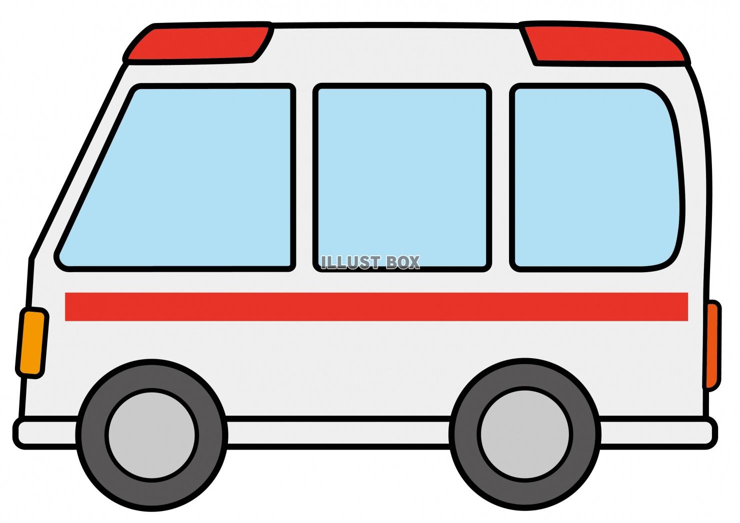 無料イラスト 自動車09 01 救急車 搬送 緊急 医療 救急