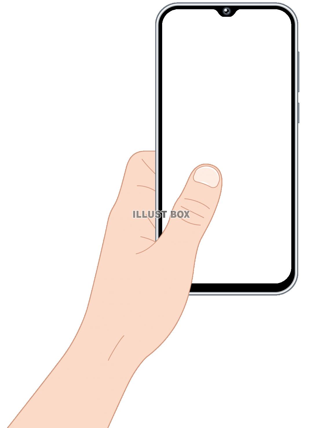 無料イラスト スマホを操作する手 フレーム