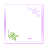 花と正方形のグラデフレーム：パープル