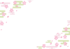 桜と霞の和柄背景フレーム　横長