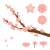 色々な桃の花のパーツ