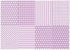 パターン（水玉、線、チェック、ハート、星）紫