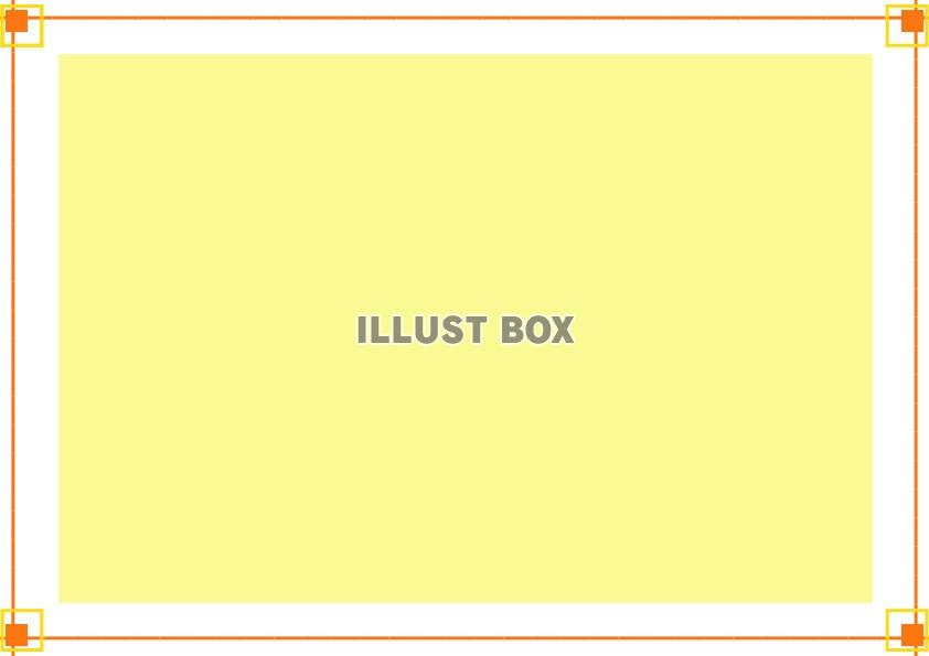 四隅スクエアのライン枠フレーム・オレンジ