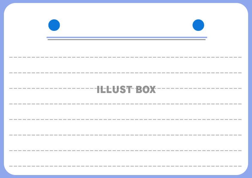 罫線付きメモ　みずいろの枠フレーム・横