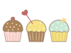 カップケーキのイラスト　線あり