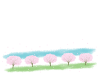 桜咲く丘のフレーム (桜5本)