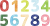 水彩タッチの数字