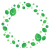笑顔の緑の葉円形フレーム