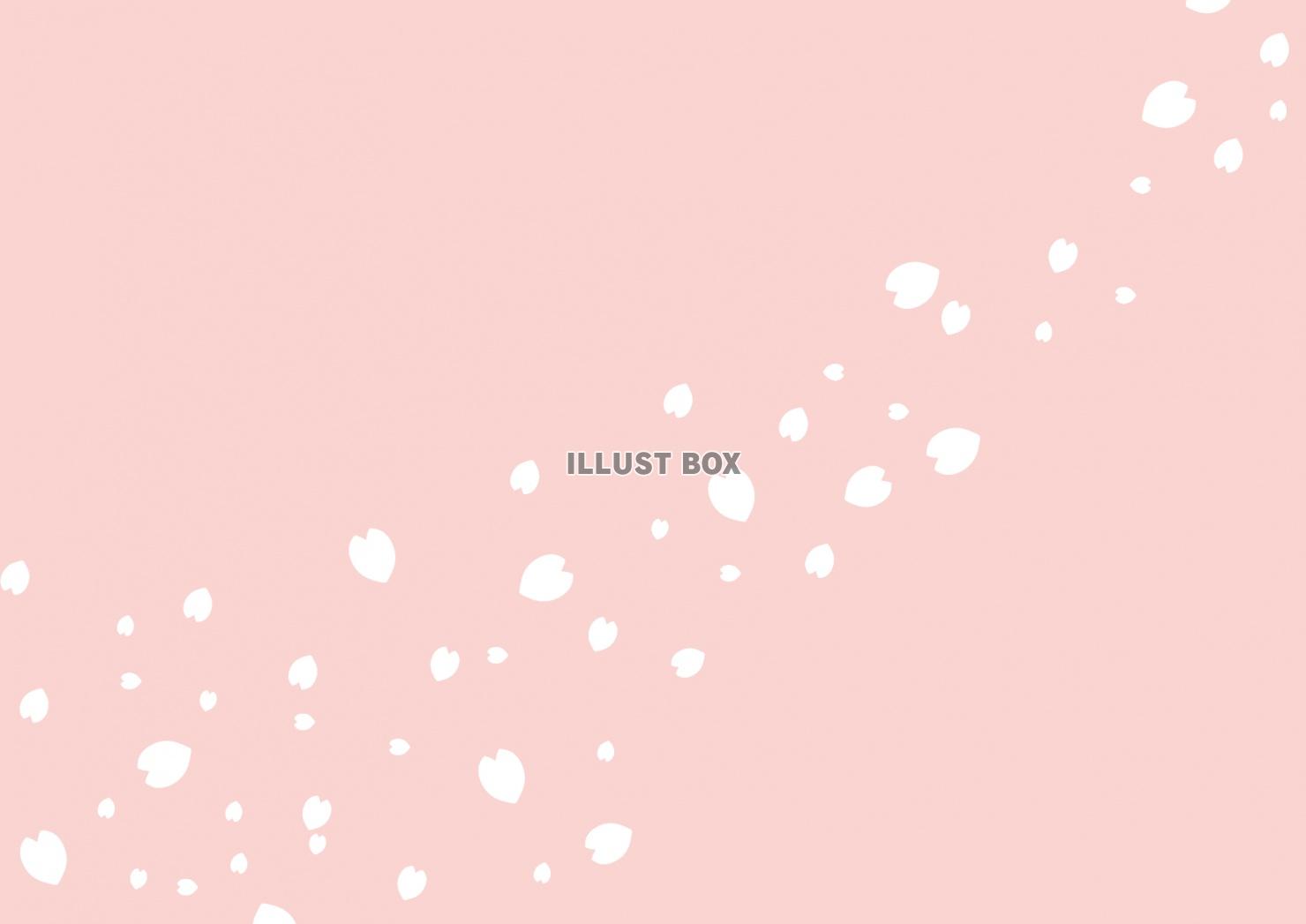 無料イラスト 桜吹雪の背景 ピンク