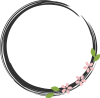 筆と桜のリング型フレーム素材