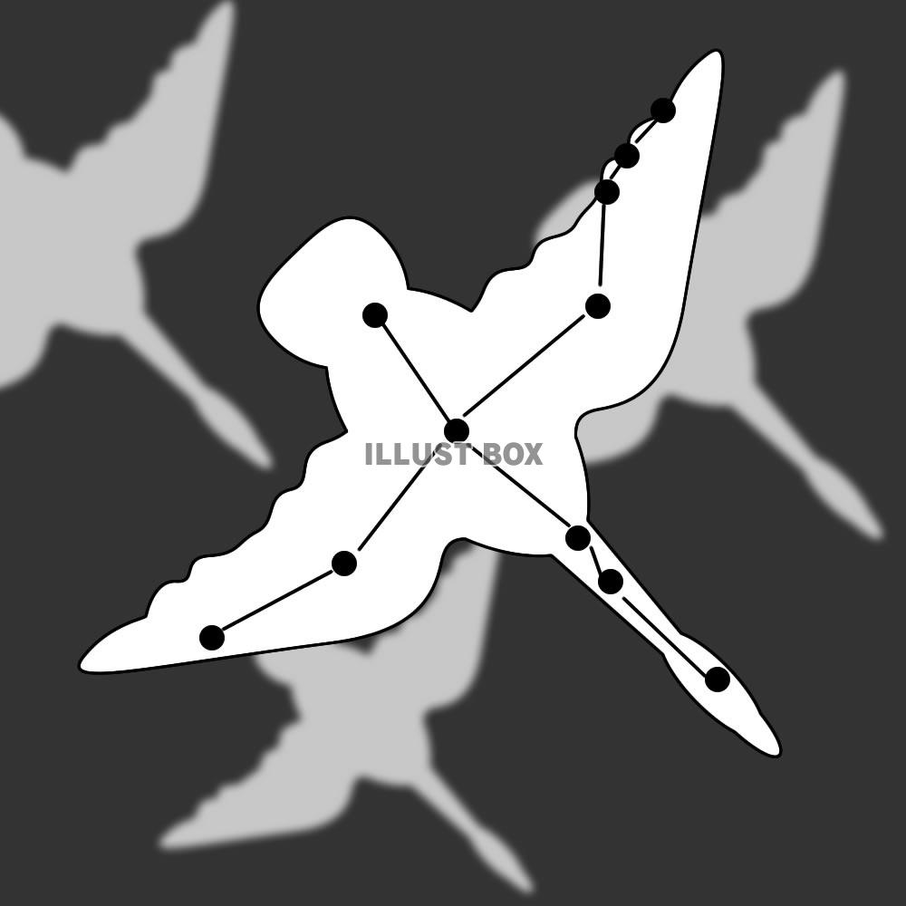 無料イラスト 白鳥座のイラスト モノクロ