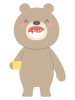 うがいするクマのキャラクター【png / eps】