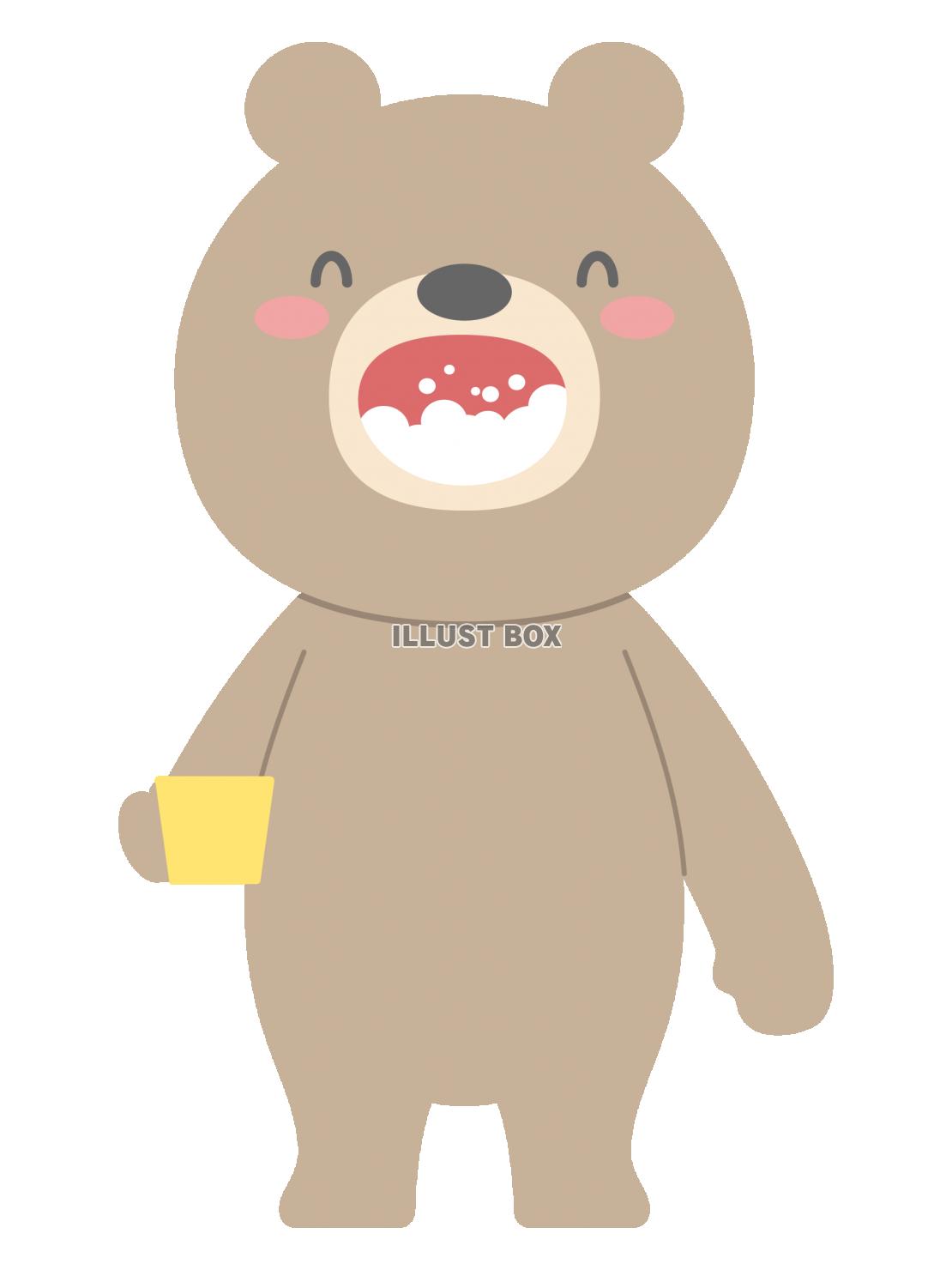 うがいするクマのキャラクター【png / eps】