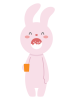 うがいするウサギのキャラクター【png / eps】