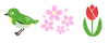 春セット（メジロ、桜、チューリップ）