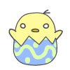 イースターの可愛い絵本風の様なシンプルイラスト（透過PNG）