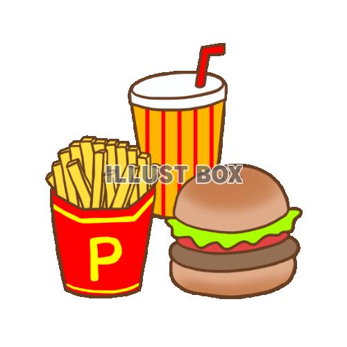 無料イラスト ハンバーガーセット