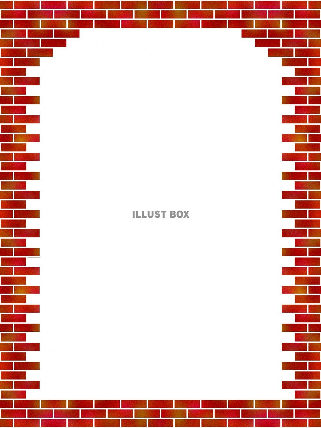煉瓦模様フレームシンプル飾り枠素材イラスト