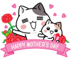 HAPPY MOTHER'S DAYピンク＜ぶち猫　にゃんこ＞