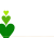 透過PNG・3連ハートの枠フレーム・みどり