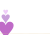 透過PNG・3連ハートの枠フレーム・紫