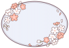 桜の丸いフレーム素材（水色）