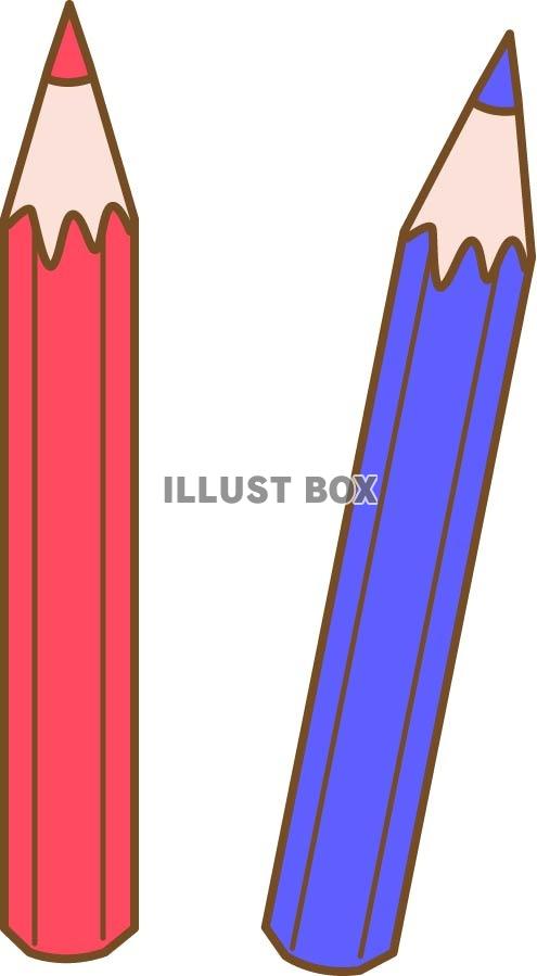 赤と青の色鉛筆
