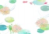 おしゃれ和風・和柄の7月「金魚・睡蓮の花」のフレーム素材のイラストのテンプレート！「PNG・PDF・JPG」
