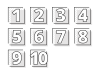 ポップな数字デザイン　スクエア　グレー