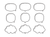 ポップなデザインの吹き出しセット　白黒