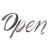 open 文字　カリグラフィー　薄いグレー