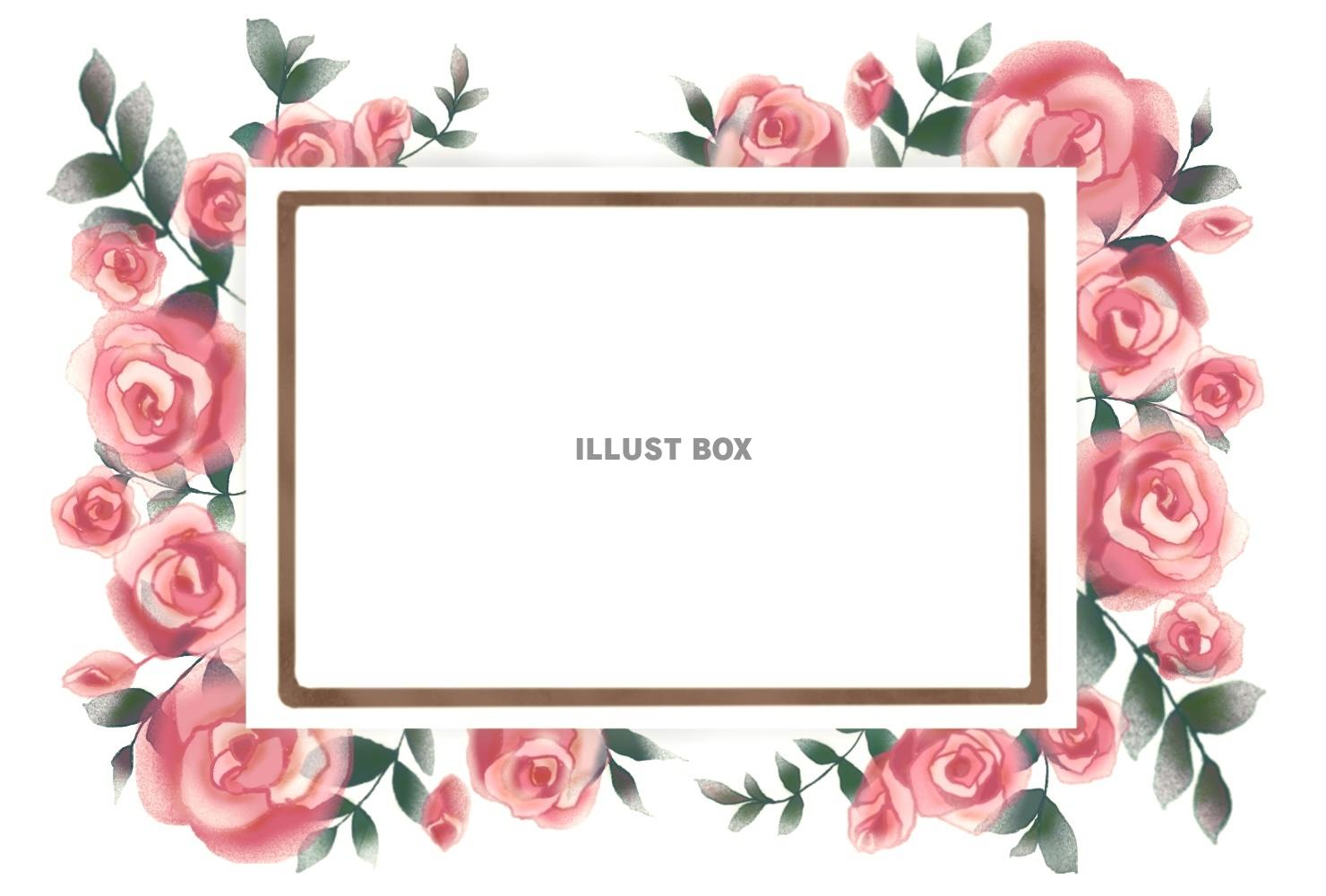無料イラスト バラの花メッセージカード