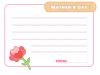 母の日のシンプルメッセージカード：ピンク