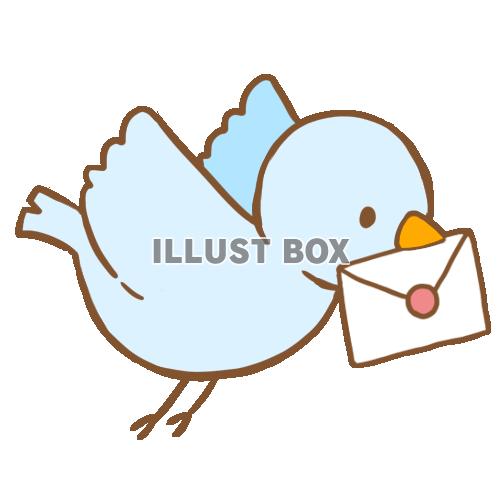 無料イラスト 手紙を運ぶ鳥