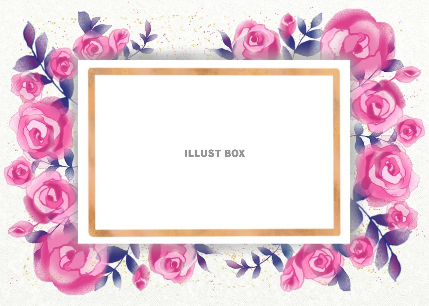 ピンクのバラの花メッセージカード