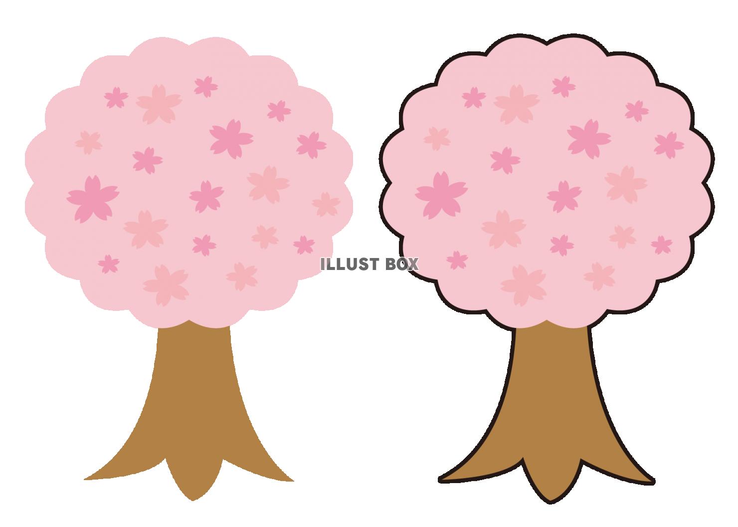 無料イラスト イラスト 桜の木