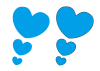 ６イラスト（３連ハート・水色）